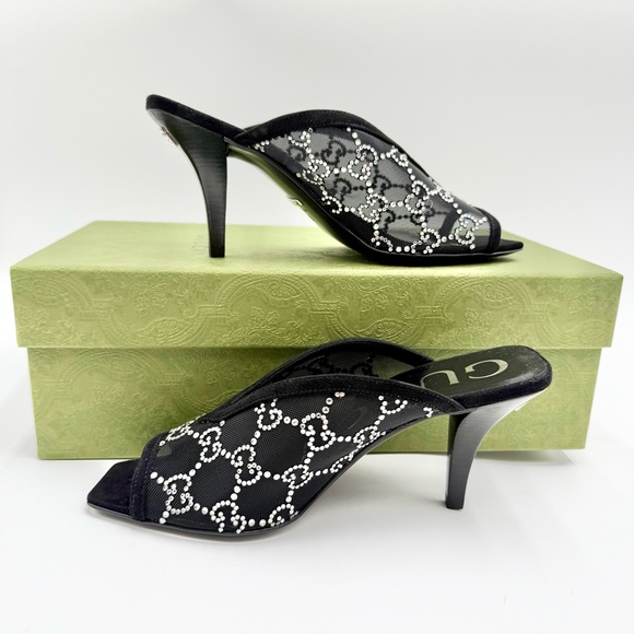 Gucci Tela Retino Crystal GG Heel - Picture 1 of 7